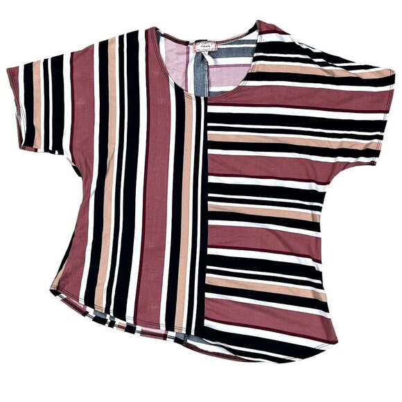 C'este La Vie Tops - Vintage C'este La Vie Colorful Striped Womens Shirt Size Large - Made in the USA